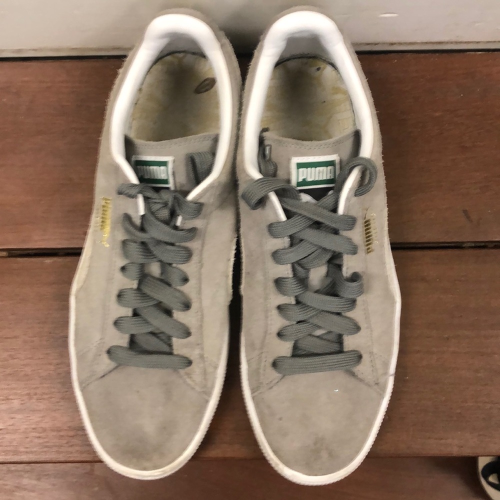 Puma grey suede fashion sneakers beige size 9